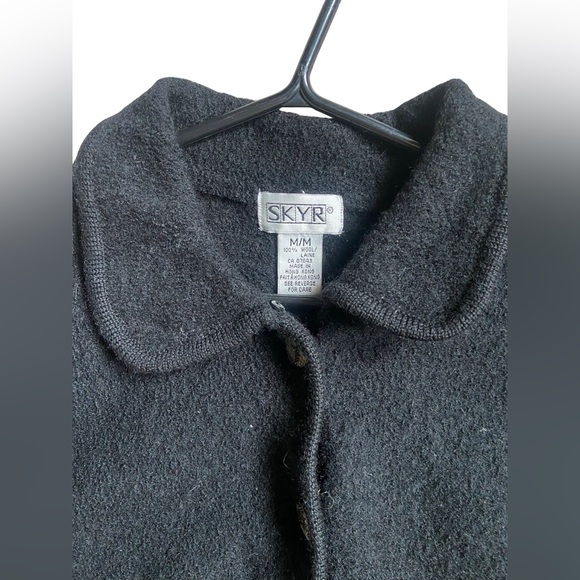 Vintage Black Button-Up Jacket 100% Wool - Picture 4 of 4